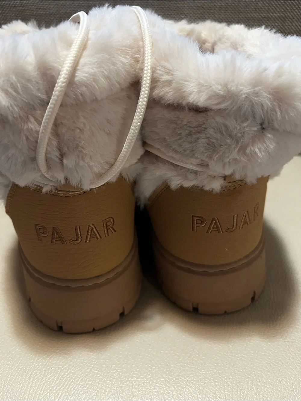 Pajar Canada Cyra Faux-Fur Lined Winter Boots in Tan and Cream Women’s